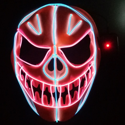Día de fiesta de neón que brilla intensamente flexible de la mascarilla del alambre del EL de la calabaza de Halloween LED que enciende la máscara