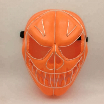 Día de fiesta de neón que brilla intensamente flexible de la mascarilla del alambre del EL de la calabaza de Halloween LED que enciende la máscara