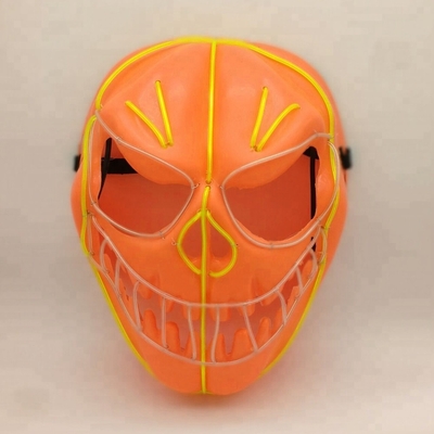 Día de fiesta de neón que brilla intensamente flexible de la mascarilla del alambre del EL de la calabaza de Halloween LED que enciende la máscara