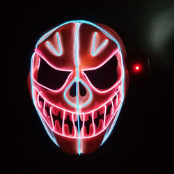 Día de fiesta de neón que brilla intensamente flexible de la mascarilla del alambre del EL de la calabaza de Halloween LED que enciende la máscara