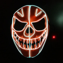 Día de fiesta de neón que brilla intensamente flexible de la mascarilla del alambre del EL de la calabaza de Halloween LED que enciende la máscara