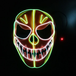 Día de fiesta de neón que brilla intensamente flexible de la mascarilla del alambre del EL de la calabaza de Halloween LED que enciende la máscara