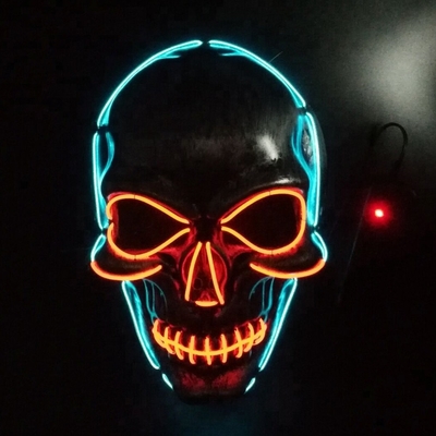Enciéndase encima del color de la mascarilla de Halloween LED del alambre del EL DC3V 10 opcional