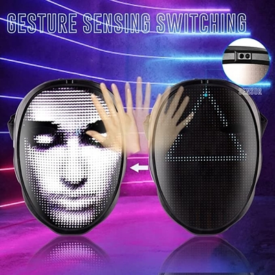 Corrigiendo carga por teletratamiento del texto del modelo de la mascarilla de pantalla LED DIY representa control del APP