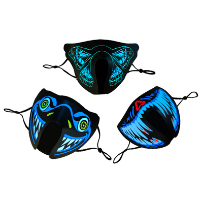 Modos que destellan de la mascarilla de la voz LED del USB 4 recargables para el partido Halloween