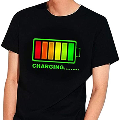 De la luz camiseta llevada activada sonido para arriba con la música para el festival del partido del delirio