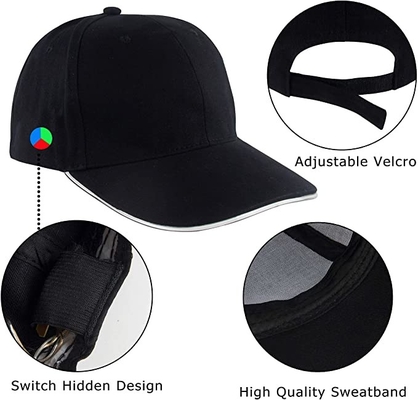 Encienda para arriba las gorras de béisbol de destello del LED que brillan intensamente para el festival del funcionamiento de la etapa de Hip Hop