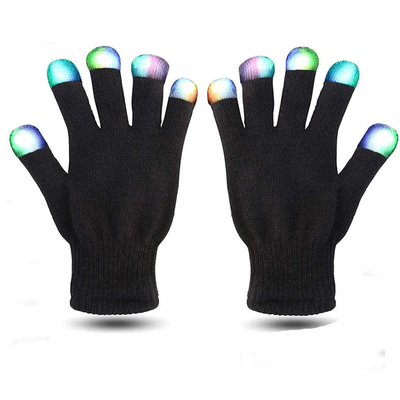 Guantes de la luz de las yemas del dedo que brillan intensamente oscuras LED para el delirio de la fiesta de Navidad