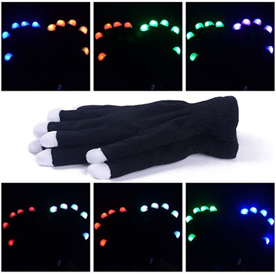 Guantes de la luz de las yemas del dedo que brillan intensamente oscuras LED para el delirio de la fiesta de Navidad